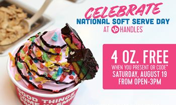 16 Handles Celebrates National Soft Serve Day with FREE Fro-Yo & Ice Cream!