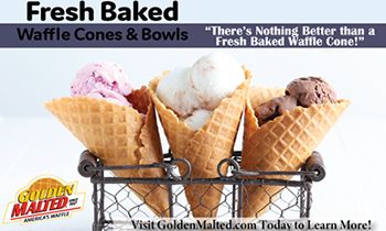 Add Fresh Baked Golden Malted Waffle Cones and Bowls to Your Menu