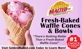 Just In Time for Summer: Add Fresh Baked Golden Malted Waffle Cones and Bowls to Your Menu