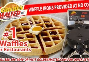 Waffle Irons Provided at No Cost – #1 Waffles for Restaurants – Only with Golden Malted