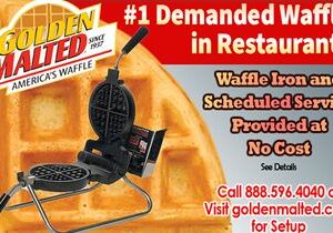 Golden Malted Waffles: Irons Provided at No Cost & Proven to Increase Customer Satisfaction