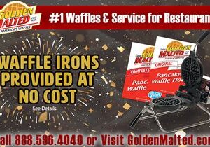 Start 2022 with Golden Malted Waffles – Waffle Irons Provided at No Cost