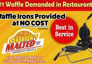 #1 Waffles for Restaurants – Waffle Irons Provided at No Cost with Golden Malted