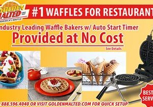 As Featured in More than 50,000 Restaurants – Golden Malted Provides Waffle Irons and Service at No Cost