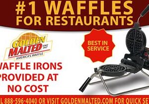 #1 Demanded Waffles – Waffle Irons & Service Provided at No Cost with Golden Malted