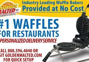 Waffle Irons & Personalized Delivery Service Provided at No Cost with Golden Malted – America’s #1 Waffle