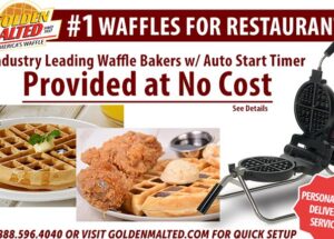 Waffle Bakers and Personalized Delivery Service Provided at No Cost with Golden Malted – America’s #1 Waffle