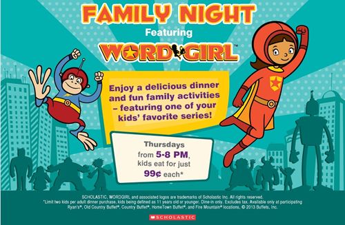 Ryan’s, HomeTown Buffet and Old Country Buffet Make “Fun” the Word of the Month with Free Word Girl Activities in June