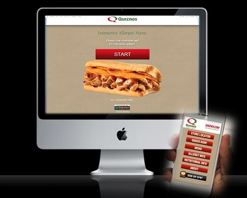Quiznos adds Interactive Allergy Menus to its website