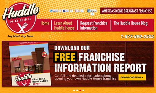 Huddle House Breakfast Franchise Launches New Franchising Website