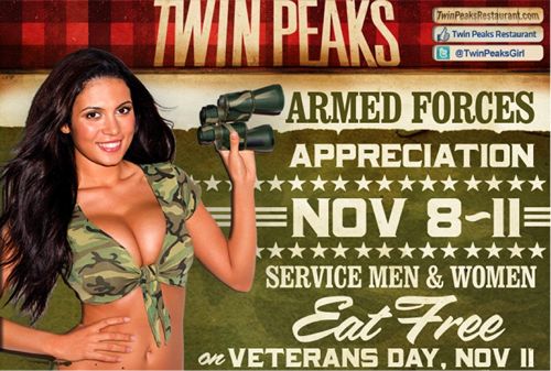 Twin Peaks Celebrates Veterans Day November 11