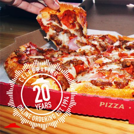 Pizza Hut Celebrates 20th Anniversary of World’s First Online Purchase With 50 Percent Off Online Deal for Hut Lovers Members