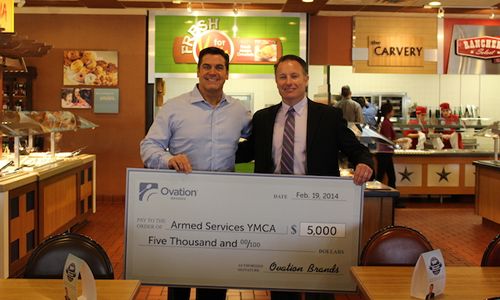 HomeTown Buffet Presents Donation to the San Diego Branch of the Armed Services YMCA