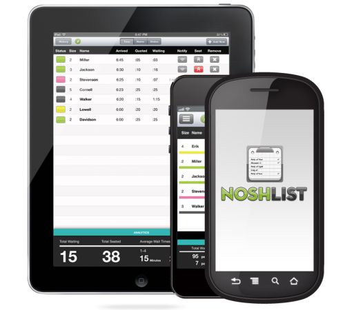 NoshList Updates Wait List App for iOS 7, Adds Online Analytics