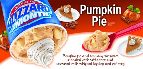 Fall is in the Air at the Dairy Queen System: Pumpkin Pie Blizzard Treat Featured as Blizzard of the Month for October