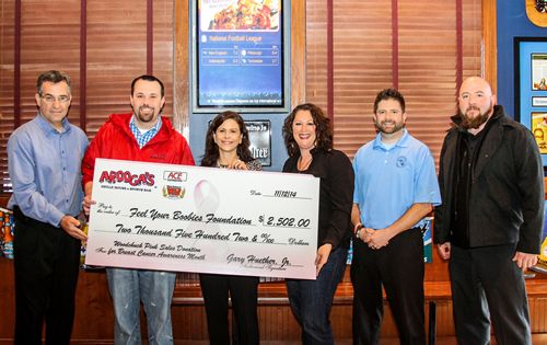 Arooga’s Raises $2502 For Feel Your Boobies Foundation in October