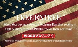 Woody’s Bar-B-Q Will Pay Nationwide Tribute to Veterans this Veterans Day
