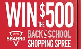 Go Back to School with a $500 Shopping Spree from Sbarro