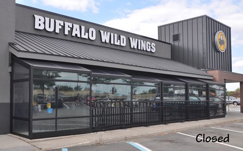 Another Buffalo Wild Wings Expands Their Outdoor Patio for Year-Round Use with a Roll-A-Cover Retractable Enclosure