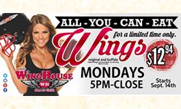 The WingHouse Bar and Grill Invites Guests to “Get More Than a Mouthful” With All-You-Can-Eat-Wings on Mondays