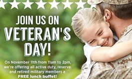 Ovation Brands to Honor Active and Retired Military with Free Lunch on Veterans Day