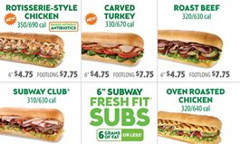 SUBWAY Sandwich Shops to Include Calories on all U.S. Menu Boards This Month