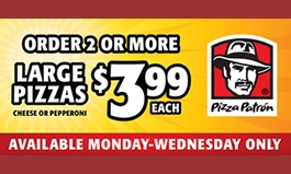 Customers Win Big this Summer with Pizza Patrón’s $3.99 Large Pizza Deal