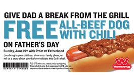 Dads Eat FREE at Wienerschnitzel this Father’s Day