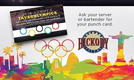Hickory Tavern Introduces Tavernlympics, an Olympic Rings Punch Card Game Where Guests Can Earn $20 Watching the Olympics at Hickory Tavern