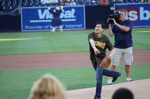 Dream Come True: Yogurtland’s Phillip Chang Throws Out First Pitch at San Diego Padres Game