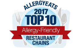AllergyEats Releases 2017 List of Top 10 Most Allergy-Friendly Restaurant Chains