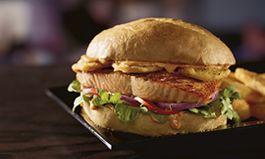 Citrus Harissa Salmon Burger and Sear-ious Salmon Run to Red Robin Gourmet Burgers and Brews