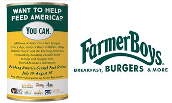 Farmer Boys Hosts Canned Food Drive Through August 15