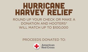 Hooters Kicks Off National Fundraising Campaign to Support American Red Cross Harvey Relief Efforts