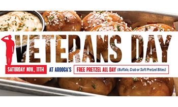 Arooga’s To Thank Veterans and Troops with FREE Pretzel Deal on Veterans Day
