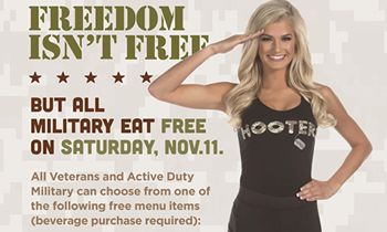 Hooters Invites Military to Eat Free This Veterans Day