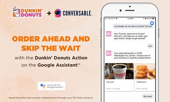 Dunkin’ Donuts Integrates On-the-Go Mobile Ordering With the Google Assistant