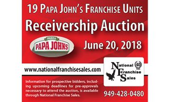 Papa John’s Franchisee to Sell 19 Papa John’s Restaurants Through Receivership Auction