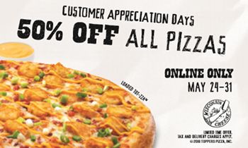 Toppers Pizza Celebrates Customer Appreciation Days