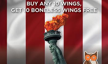 “Let FREE-dom Wing” at Hooters this National Chicken Wing Day with 10 Free Boneless Wings When You Buy any 10 Wings