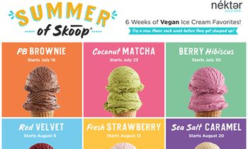 Nékter Juice Bar Accelerates Vegan Ice Cream Program with Release of Six, New Limited-Edition Flavors This Summer
