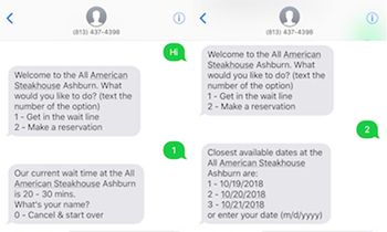 Get in a Wait Line or Make a Reservation via SMS with Digital Diner