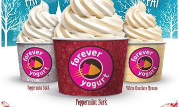 Forever Yogurt Swirls in the New Year with Peppermint Bark Froyo