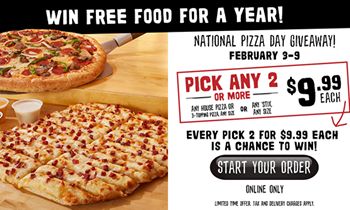 Toppers Pizza Celebrates National Pizza Day with Weeklong Contest to Win Free Food for a Year