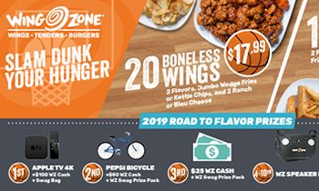 Wing Zone Launches Bracket Challenge for March Madness Basketball Tournament