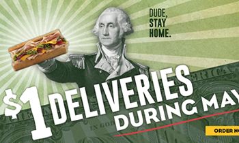 Which Wich Offers Delivery for A Dollar During Month of May