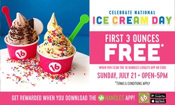 16 Handles Celebrates National Ice Cream Day with Free Soft Serve and a New Vegan Flavor