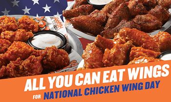 Guess How Many Hooters Wings Joey Chestnut Will Eat on National Chicken Wing Day, July 29, for a Chance to Win Free Wings for a Year