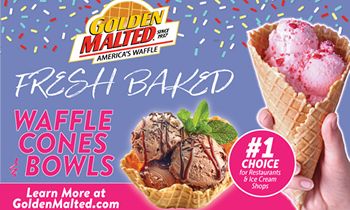 Serve Fresh Baked Waffle Cones & Bowls – Golden Malted Makes it Quick & Easy