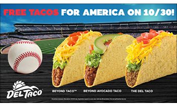 Free Tacos for America at Del Taco on 10/30